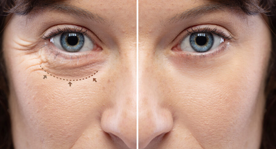 Correction des poches sous les yeux par blepharoplastie