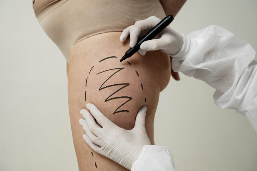 Intervention de liposuccion douce des cuisses